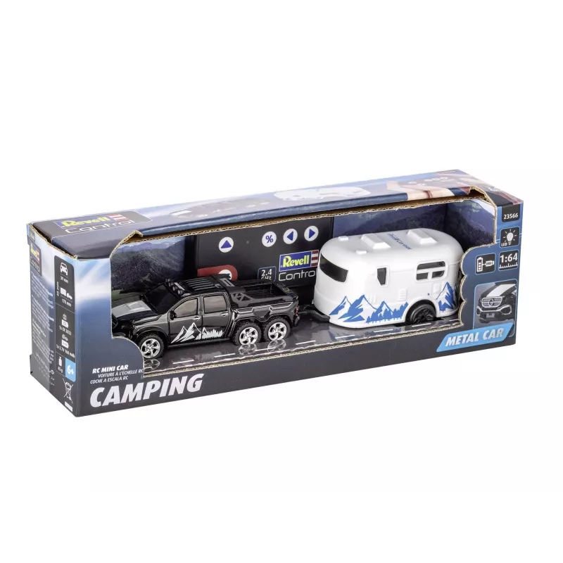 RC auto ar kemperi REVELL 23566 — mini tālvadības modelis, ar bateriju darbināms, rotaļu transportlīdzeklis