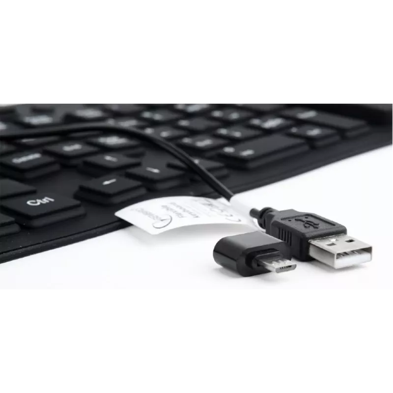 Silikona tastatūra USB+PS/2 melna