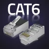 RJ45 modulārais savienotājs QOLTEC 54556 CAT6 FTP, sudraba, 18×22×11 mm, iepakojumā 100 gab.