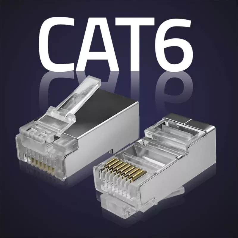 RJ45 modulārais savienotājs QOLTEC 54556 CAT6 FTP, sudraba, 18×22×11 mm, iepakojumā 100 gab.