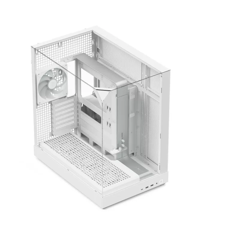 APNX Tower korpuss V2 — balts, rūdīta stikla paneļi x3