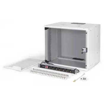 Pie sienas stiprināms tīkla skapis DIGITUS SOHO Pro 19 collu 9U, 540 x 400 mm, IP20, atslēgas slēdzene, 60 kg