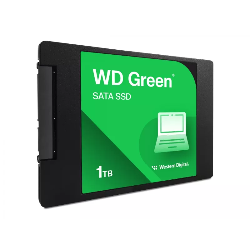 WD WDS100T3G0A-00BJG0 Storage Drive Green ir cietvielu disks (SSD) no WD. Izceļas ar zaļu apdari, 2,5 inch formas faktoru un 2,5 inch displeja diagonāli.