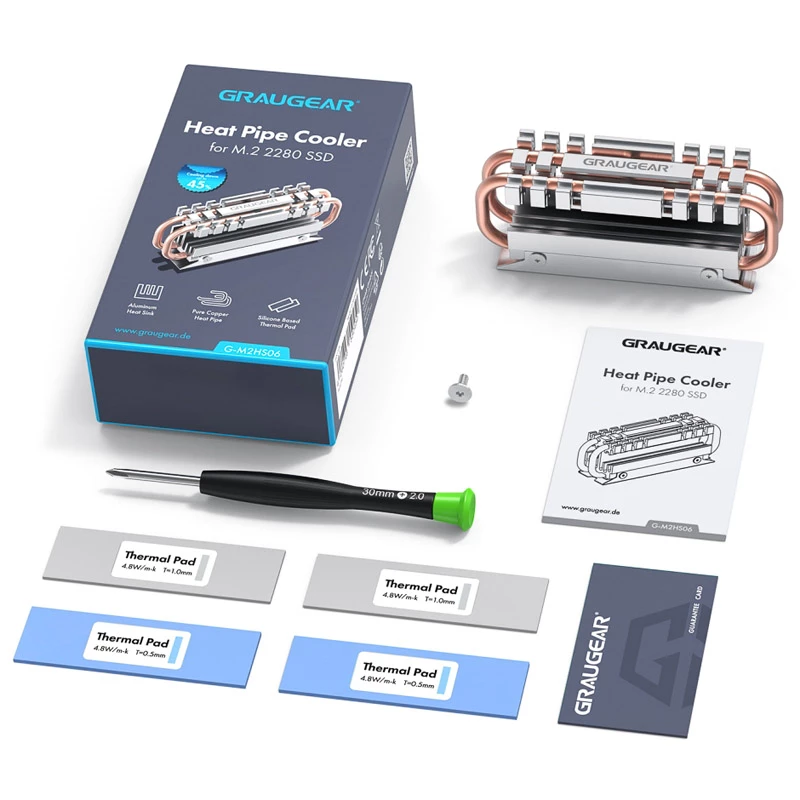 Dzesētājs/Radiators GRAUGEAR G-M2HS06 Alumīnijs Varš paredzēts M.2 NVMe SSD