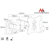 Sienas stiprinājums MACLEAN MC-503A S 23 collu–42 collu ekrāniem, noliece ±20°, VESA 75×75–200×200, 30 kg, sudraba krāsā