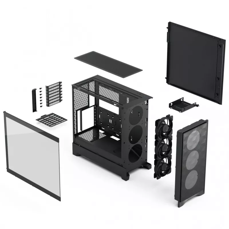 PC korpuss Fractal Design Pop 2 Air Melns TG Midi Tower — ATX, 3x 120 mm priekšējie ventilatori, atbalsta 2,5 collu un 3,5 collu diskus