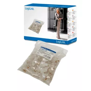 RJ-45 vadu savienotājs LOGILINK MP0002, CAT5e, caurspīdīgs, 100 gab. iepakojumā