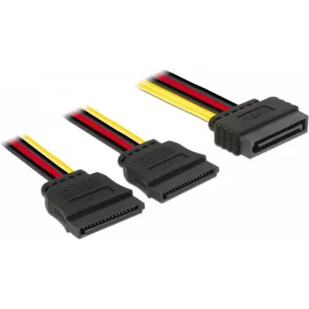 SATA kabelis DeLOCK 60174 0,15 m SATA 15-pin Melns