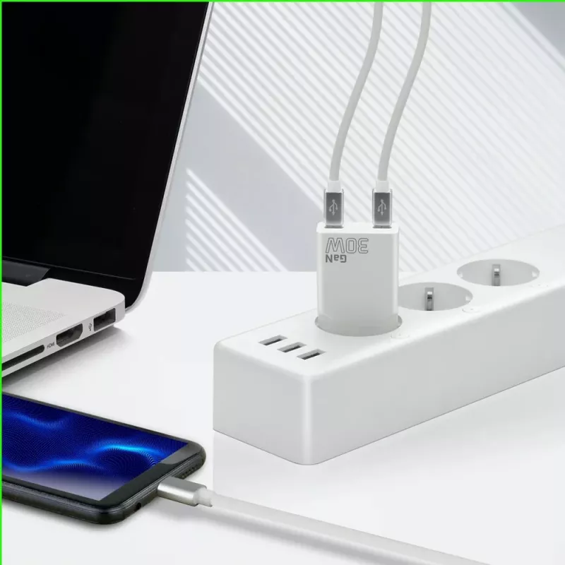 Barošanas adapteris everActive SC-385Q Super plāns QC 4 Fast Charging — USB ātrais lādētājs, kompakts dizains
