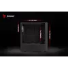 PC korpuss SAVIO Noctis Flow RGB — Cube, ATX/Mini-ITX, 3x 120 mm priekšējie ventilatori, rūdīta stikla sānu panelis, max GPU 35 cm