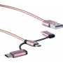USB kabelis ShiverPeaks BS14-50074 1m USB A USB C/Micro-USB B/Lightning