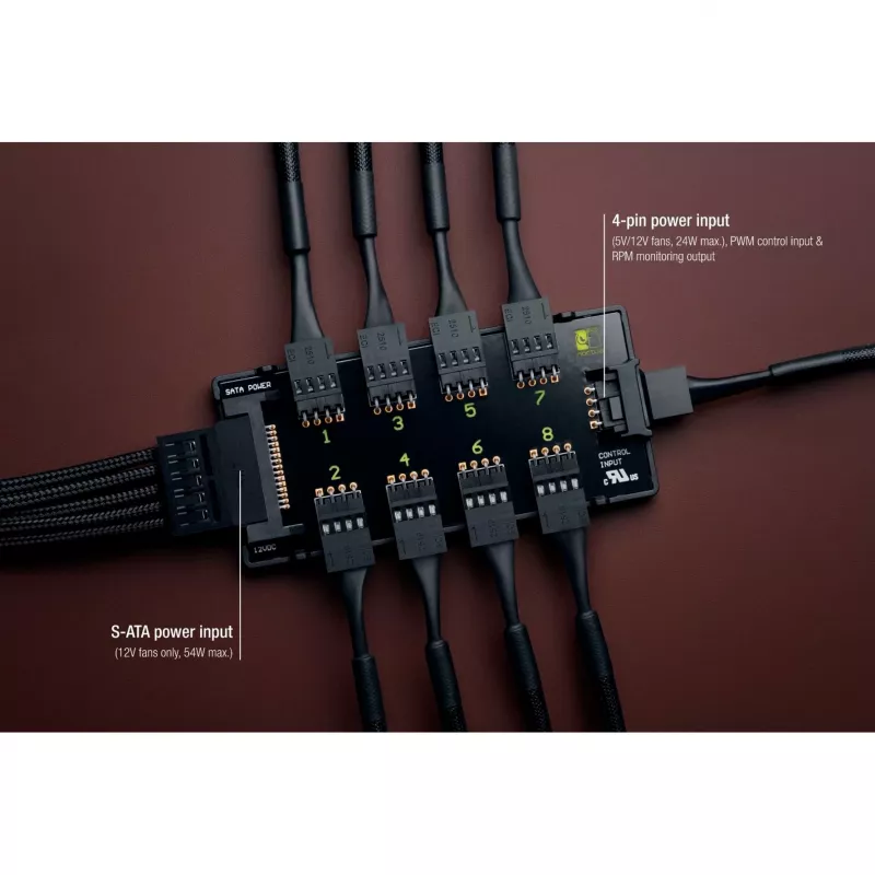 Ventilatora kontrolieris Noctua NA-FH1 4-pin melns 24W 5-12V
