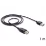 USB kabelis DeLOCK EASY-USB 2.0-A 1m Melns
