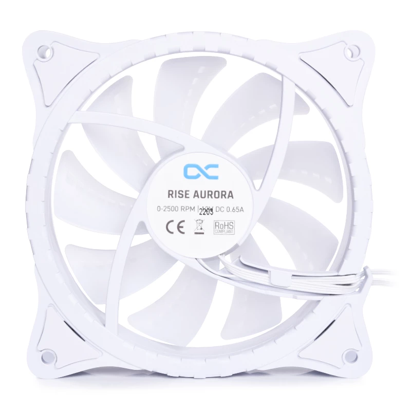 Alphacool Rise Aurora 120mm ARGB datora korpusa ventilators - balts