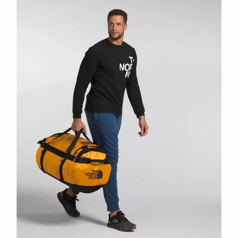 The North Face Base Camp Duffel L sporta soma 95 L, poliesters, melna, dzeltena