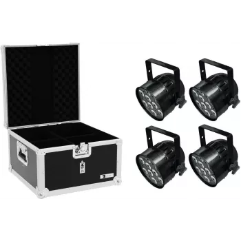 LED PAR gaisma EUROLITE PAR-56 QCL Short 4x ar EPS konteineru — 4-in-1 QCL gaismas diodes, PAR-56 formas faktors, kompakts īss korpuss