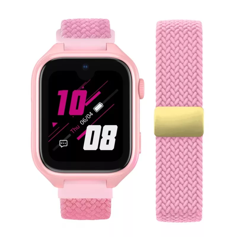 Viedpulkstenis Stelio Junior Pro AI 4G ST-SWJ102-PK — bērnu 4G pulkstenis, rozā