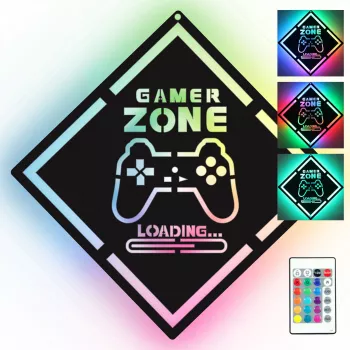 LED neona izkārtne MANTA MASNL132RGB Style Neon Lights GAMER ZONE, RGB apgaismota sienas dekorācija