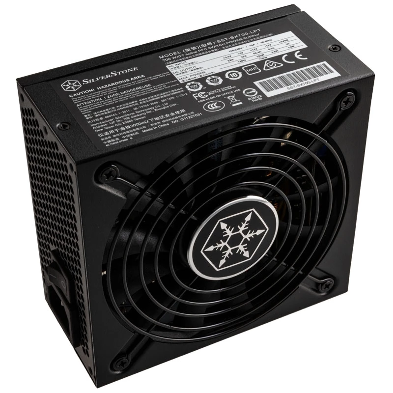SilverStone SFX Series SX700-LPT - V1.1 - Barošanas bloks (iekšējais) - ATX12V 2.4/ EPS12V / SFX-L - 80 PLUS Platinum - AC 120/230 V - 700 Watt - aktīvs PFC - Melns