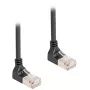 tīkla kabelis DeLOCK RJ45 Cat.6A S/FTP plāns 90° Upwards 0.5m Melns