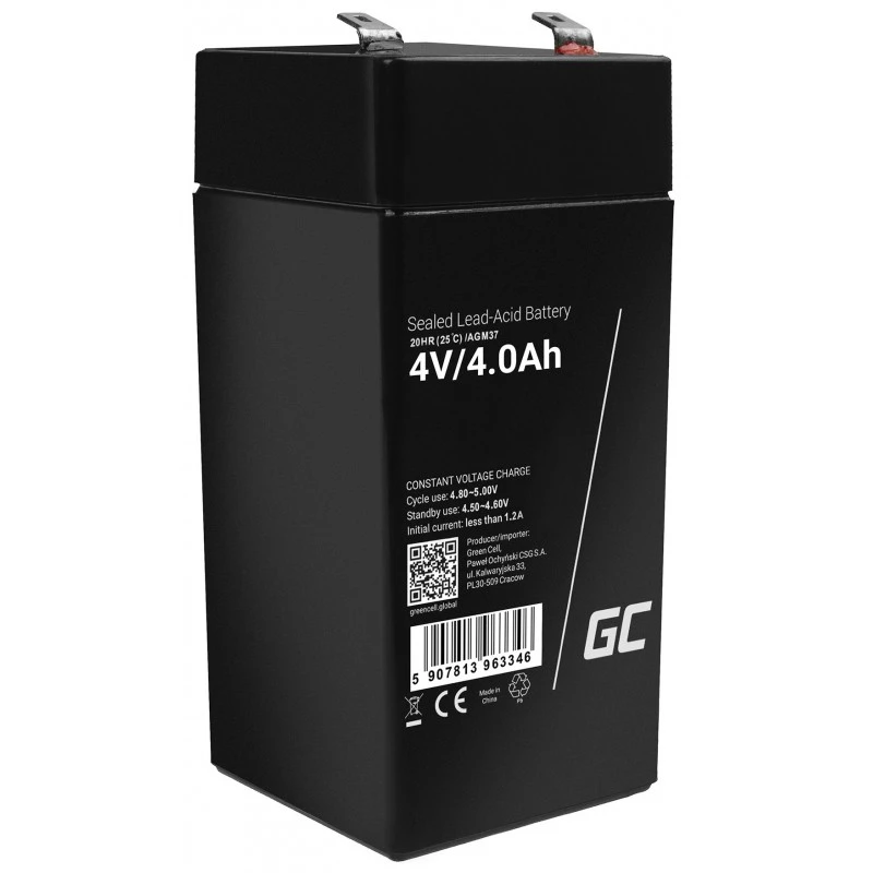 Green Cell AGM37 rūpnieciskais uzlādējamais akumulators Slēgts svina-skābes (VRLA) 4000 mAh 4 V