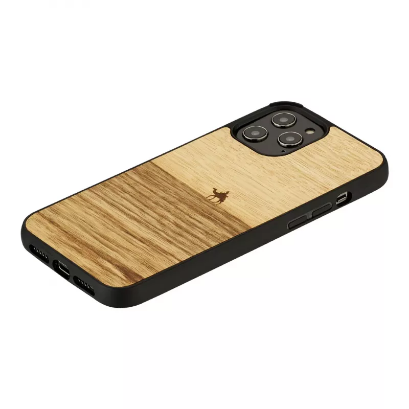 man and wood maciņš iPhone 12 Pro Max Terra Melns — aizsargājošs aizmugures vāciņš