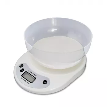 Elektroniskie virtuves svari ESPERANZA EKS007 — 5 kg ietilpība, 1 g precizitāte, balta