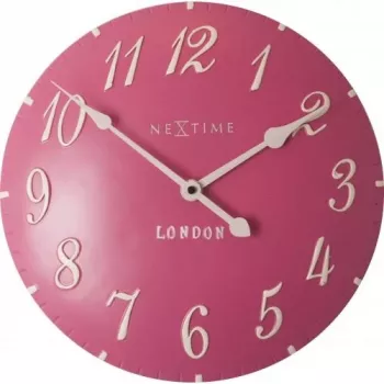 NeXtime klok 3084rz London Arabic, Ø34.5 cm, sienas, rozā/baltā krāsā