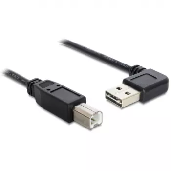 DeLOCK Easy - USB kabelis - USB (M) pa kreisi/pa labi leņķveida, atgriezenisks uz USB B tipa (M) - USB 2.0 - 50 cm - melns (85167)