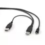 kabelis USB2 Dual AM-MINI 0.9M/Melns CCP-USB22-AM5P-3 Gembird