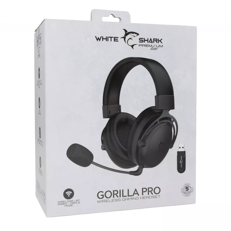 Austiņas White Shark WGH-2443 Gorilla Pro Melns