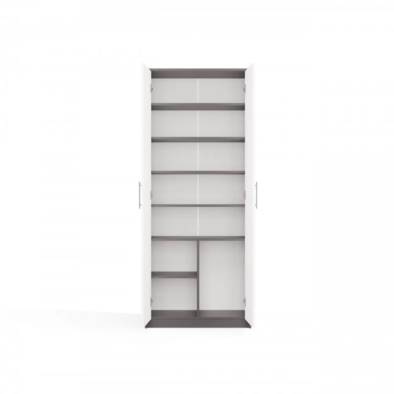 OLIV 2D CLOSED SHELVING UNIT, ANTHRACITE/Balts SET