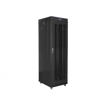 Rack cabinet LANBERG FF01-6842-23BL 42U freestanding, 2127.5×600×800 mm, IP20, key lock, castor wheels