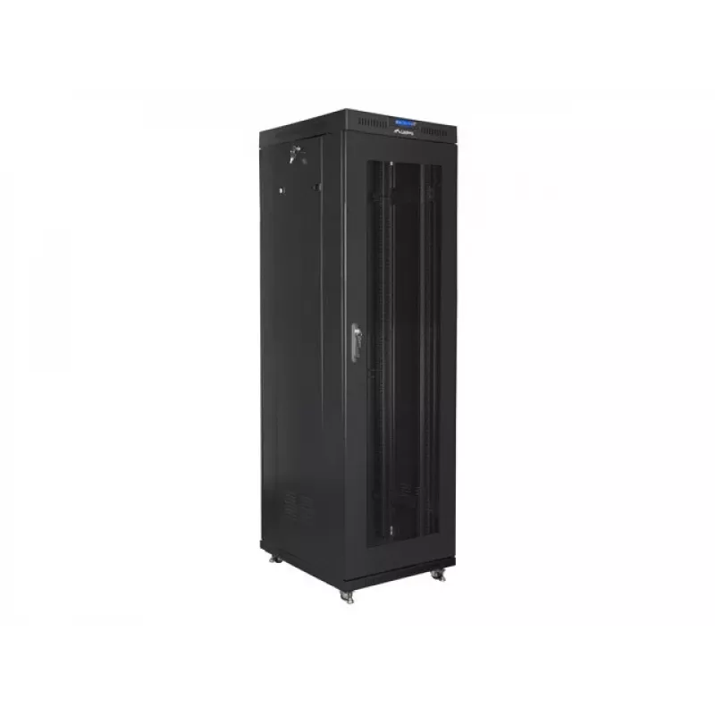 Rack cabinet LANBERG FF01-6842-23BL 42U freestanding, 2127.5×600×800 mm, IP20, key lock, castor wheels