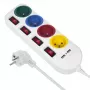Strāvas sadalītājs MACLEAN MCE229W — 4 rozetes, 2× USB, 1,5 m kabelis, F tips, 10 A, balts