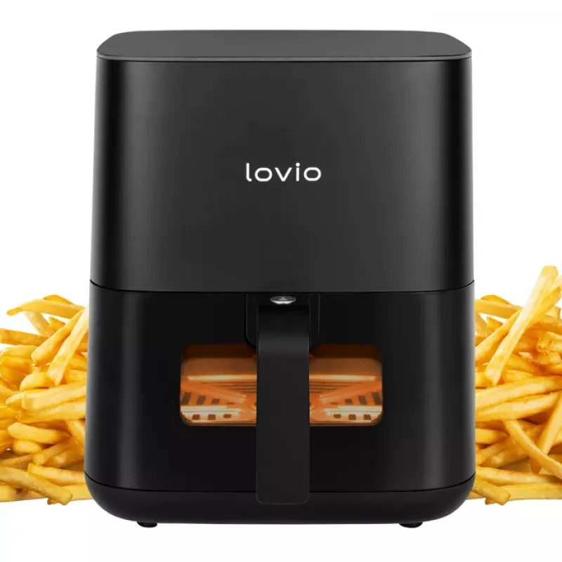 Gaisa fritieris Lovio LVAF001BK 5 L melns — galda tipa karstā gaisa fritieris, 5 litru tilpums