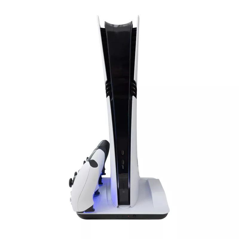 Dzesēšanas paliktnis balta Shark Guard-2 priekš PS5 ar integrētu uzlādes dokstaciju (modelis PS5-05102V2)