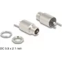 DeLOCK savienotājs DC 5.5 x 2.1 mm spraudnis bulkhead lodēšanas versija 20 V 9 A