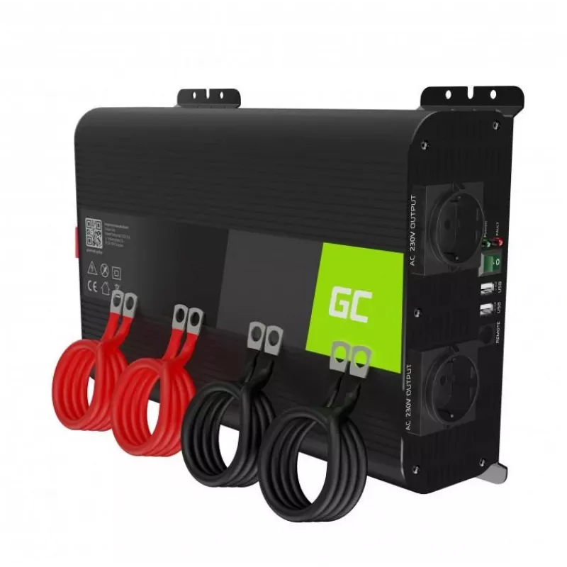 Green Cell INVGC11 tīkla adapteris/invertors Auto 2000 W Melns