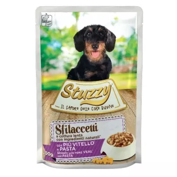 STUZZY Sfilaccetti Teļa gaļa ar pastu - mitrā suņu barība - 100g