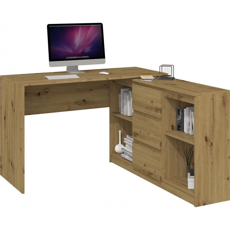 Computer desk top e shop BIURKO PLUS ARTISAN, taisnstūrveida galda virsma, skaidu plāksne, 1200×500×760 mm, ozola krāsa