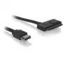 SATA vads DeLOCK Power Over eSATA 22pin 0,5m Melns