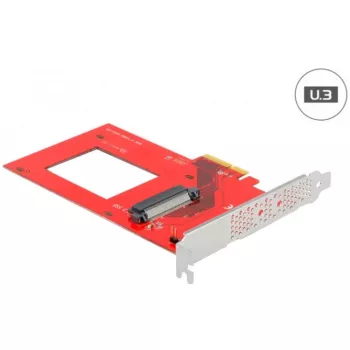 DeLOCK PCI Express x4 karte uz 1 x iekšējo U.3, sarkana sudrabota