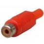 RCA ligzda, sarkans marķējums, kabeļa diametram līdz 4 mm (10805B)