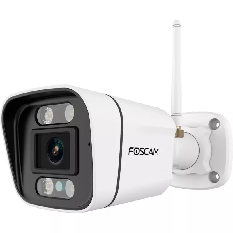 Foscam V8P Wi-Fi novērošanas kamera balta 8MP (3840x2160), divjoslu Wi-Fi, iebūvēts prožektors un signalizācijas sirēna (V8P-W)