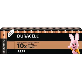 Duracell sārma AA (LR6) bateriju iepakojums — 24 elementi, vienreizlietojamas