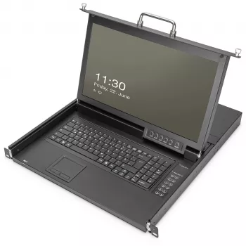 KVM Console Digitus 17 inch HD LCD 8-Port VGA German tastatūra