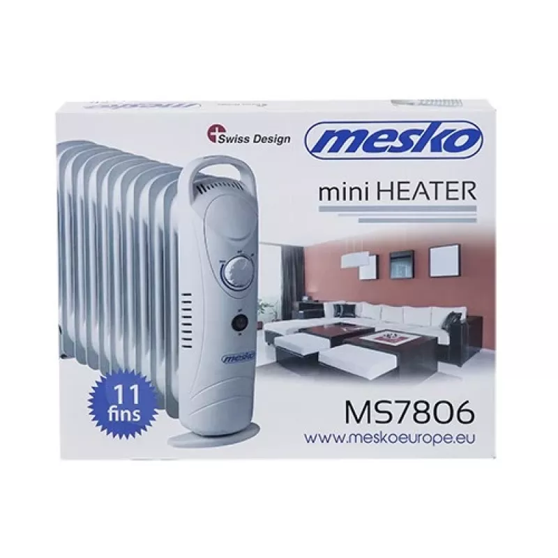 Mesko MS 7806 elektriskais sildītājs Eļļas elektriskais sildītājs Iekštelpām Balts 1200 W
