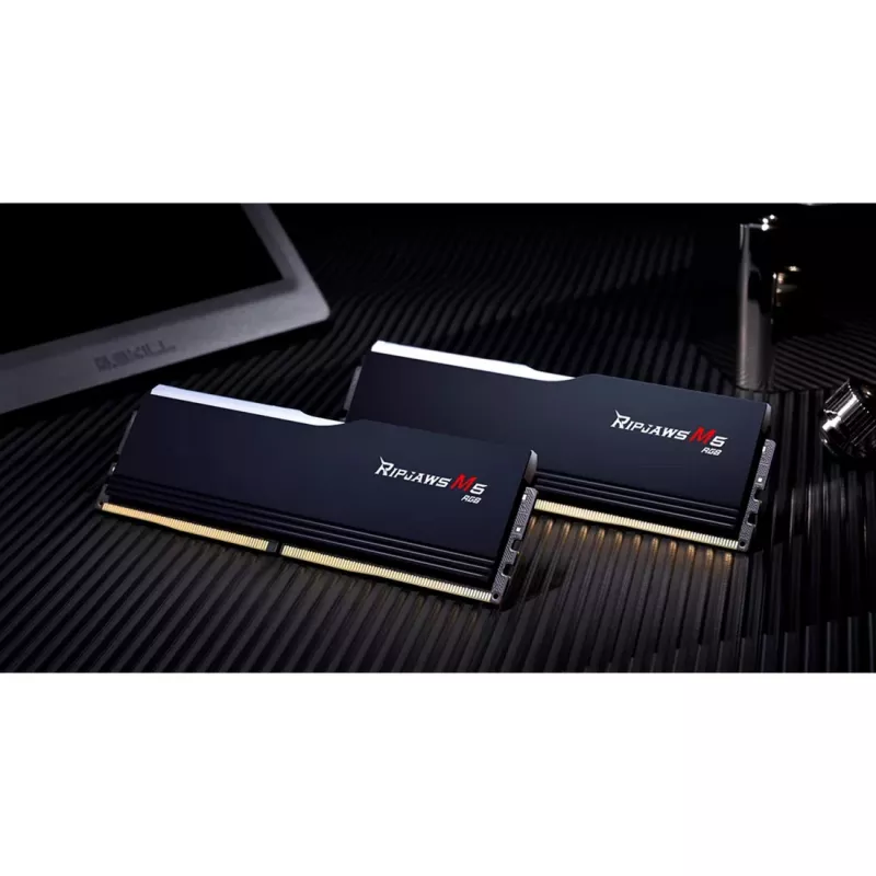 DIMM 32 GB DDR5-6800 (2x 16 GB) divu kanālu komplekts, operatīvā atmiņa melna, F5-6800J3445G16GX2-RM5RK, Ripjaws M5 RGB, INTEL XMP