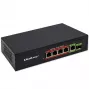Ethernet PoE komutators QOLTEC 52296 — 4x RJ45 PoE porti, 1x RJ45 uplinks